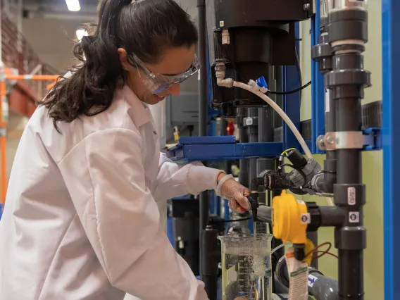 Dr. Bianca Chaves working in WEST Center lab