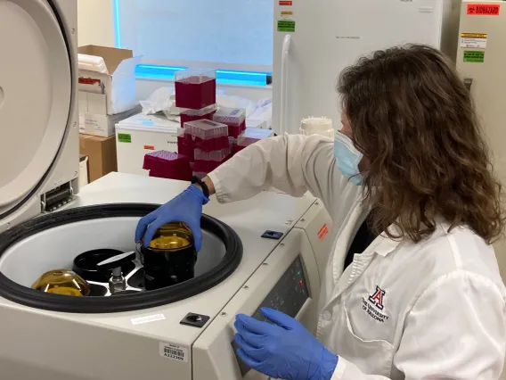 Erika Stark working in WEST Center lab