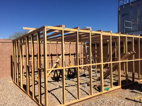 WEST greenhouse for irrigation study - under construction