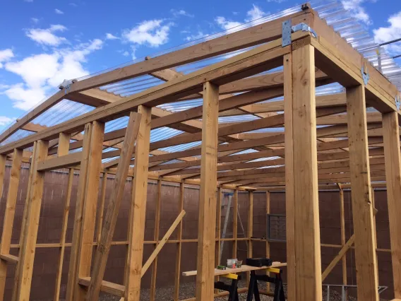 WEST greenhouse for irrigation study - under construction