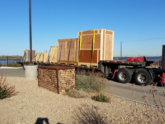 UF/RO Skid being arriving at WEST Center on delivery truck