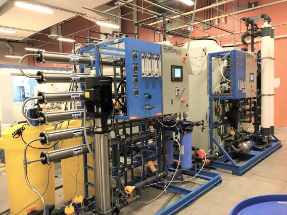 Photo of a reverse osmosis/ultrafiltration system at WEST center