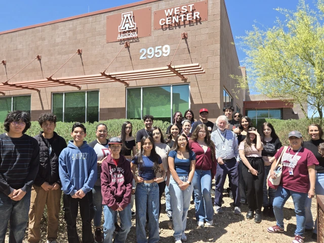 Desert View High School group in front of WEST Center