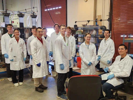 Group of researchers in lab coats