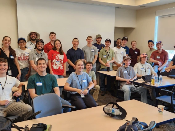 West Point cadets and instructors in WEST Center conference room