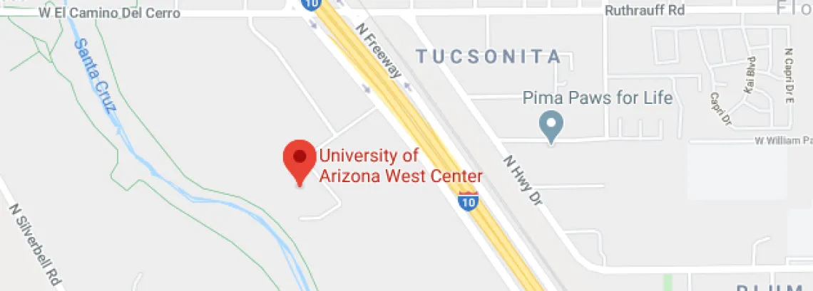 Screenshot of WEST Center location on illustrated Google Maps.