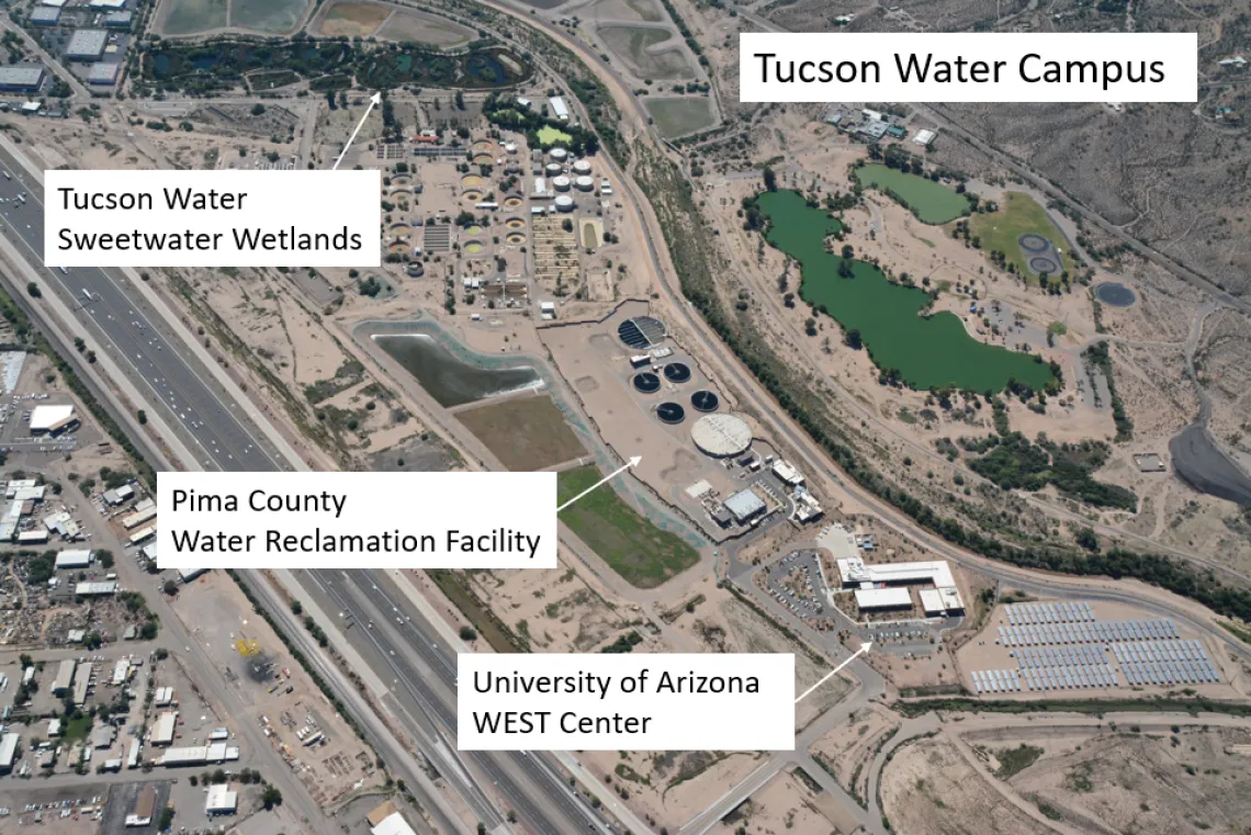 Skyview map of WEST Center and other nearby facilities