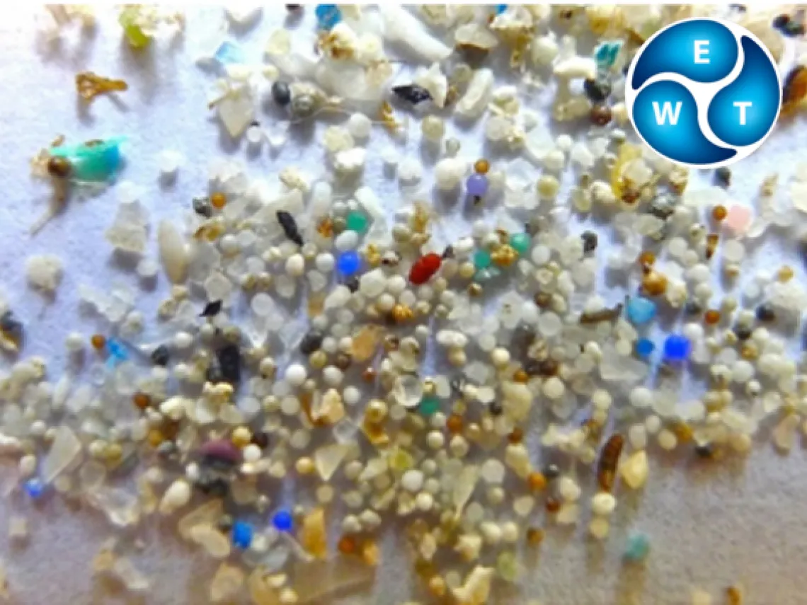 Close-up image of microplastics