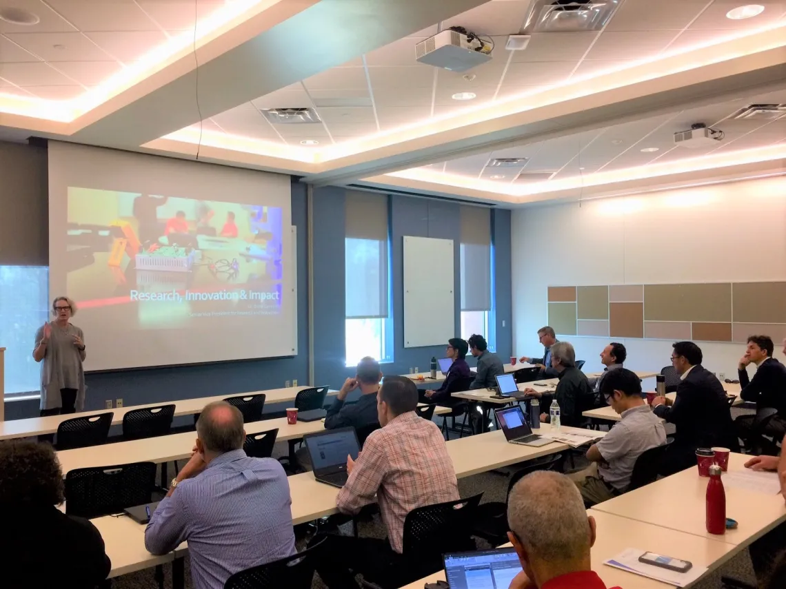 Dr. Betsy Cantwell speaking at the 2019 research event