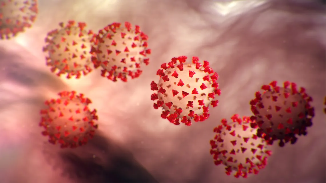 Coronavirus particle 3d illustration