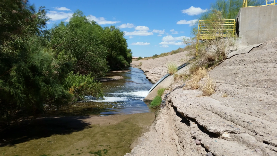 Water draining into a wash