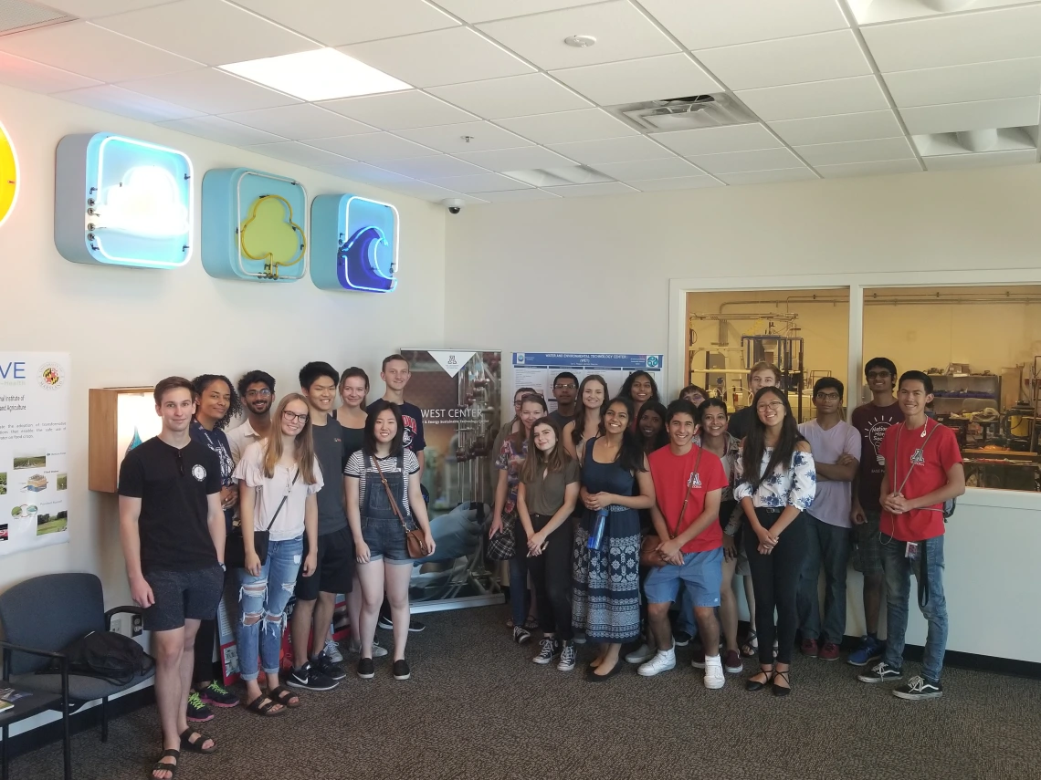 KEYS Interns standing together for a group photo in the lobby of the WEST Center