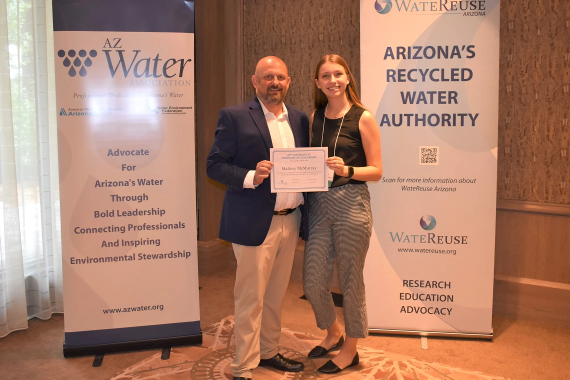 Mallory McMurray receiving a scholarship in Flagstaff, AZ