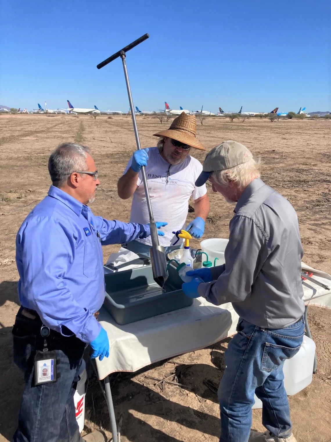 Decontaminating equipment in the field