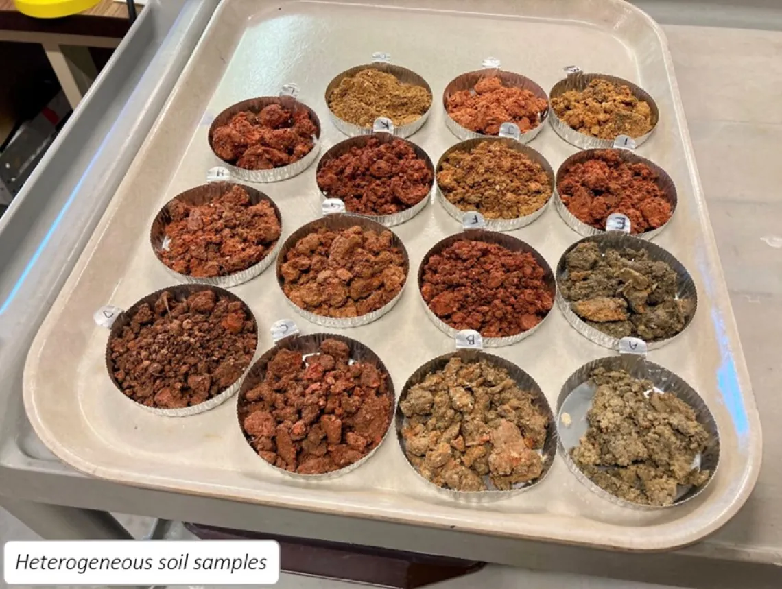 Heterogeneous soil samples