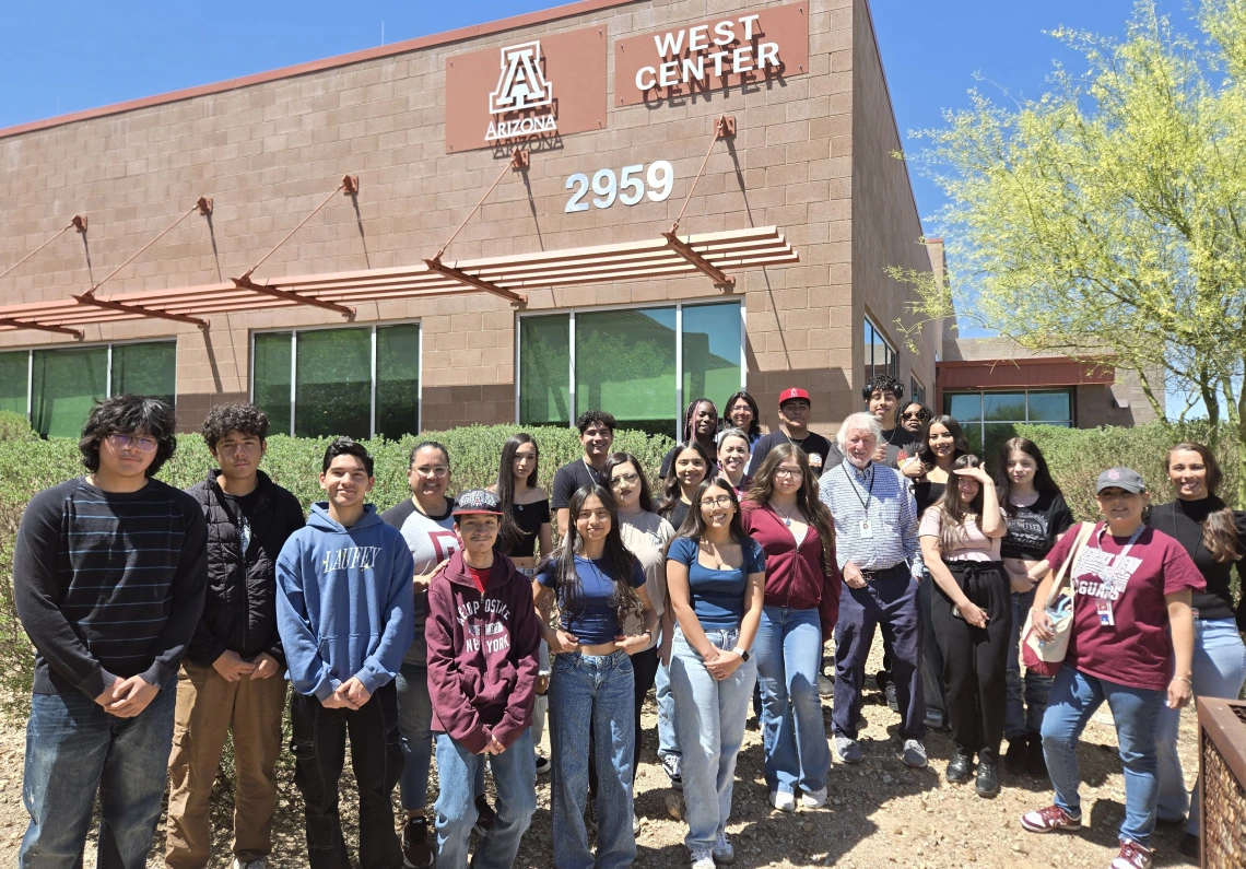 Desert View High School group in front of WEST Center