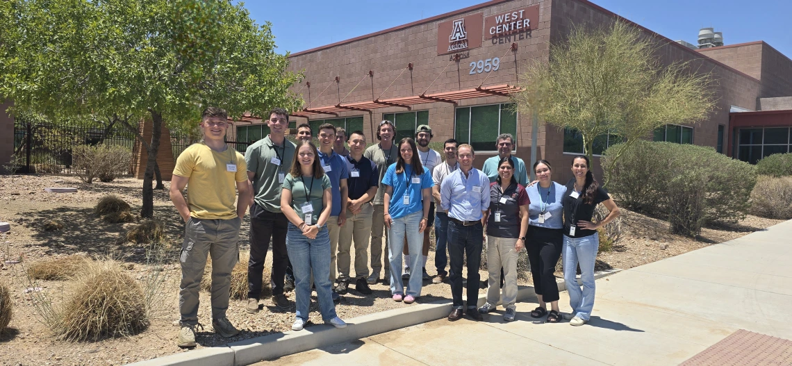 Field School attendees in front of WEST Center building