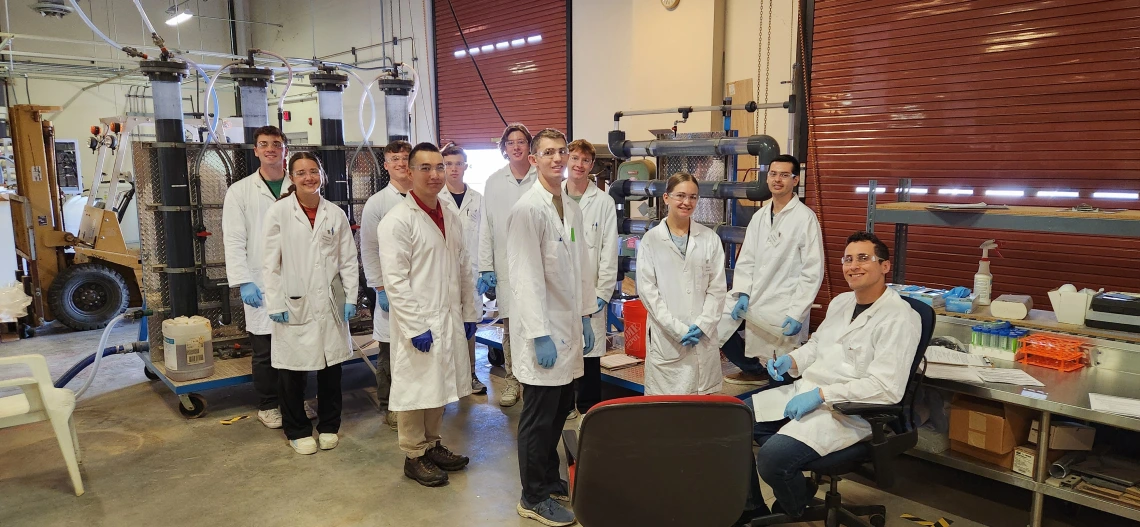 Group of researchers in lab coats