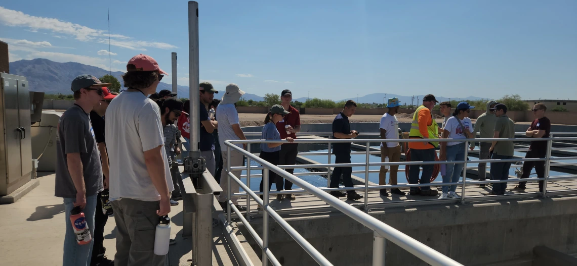 People taking a tour of a Water Reclamation Facility