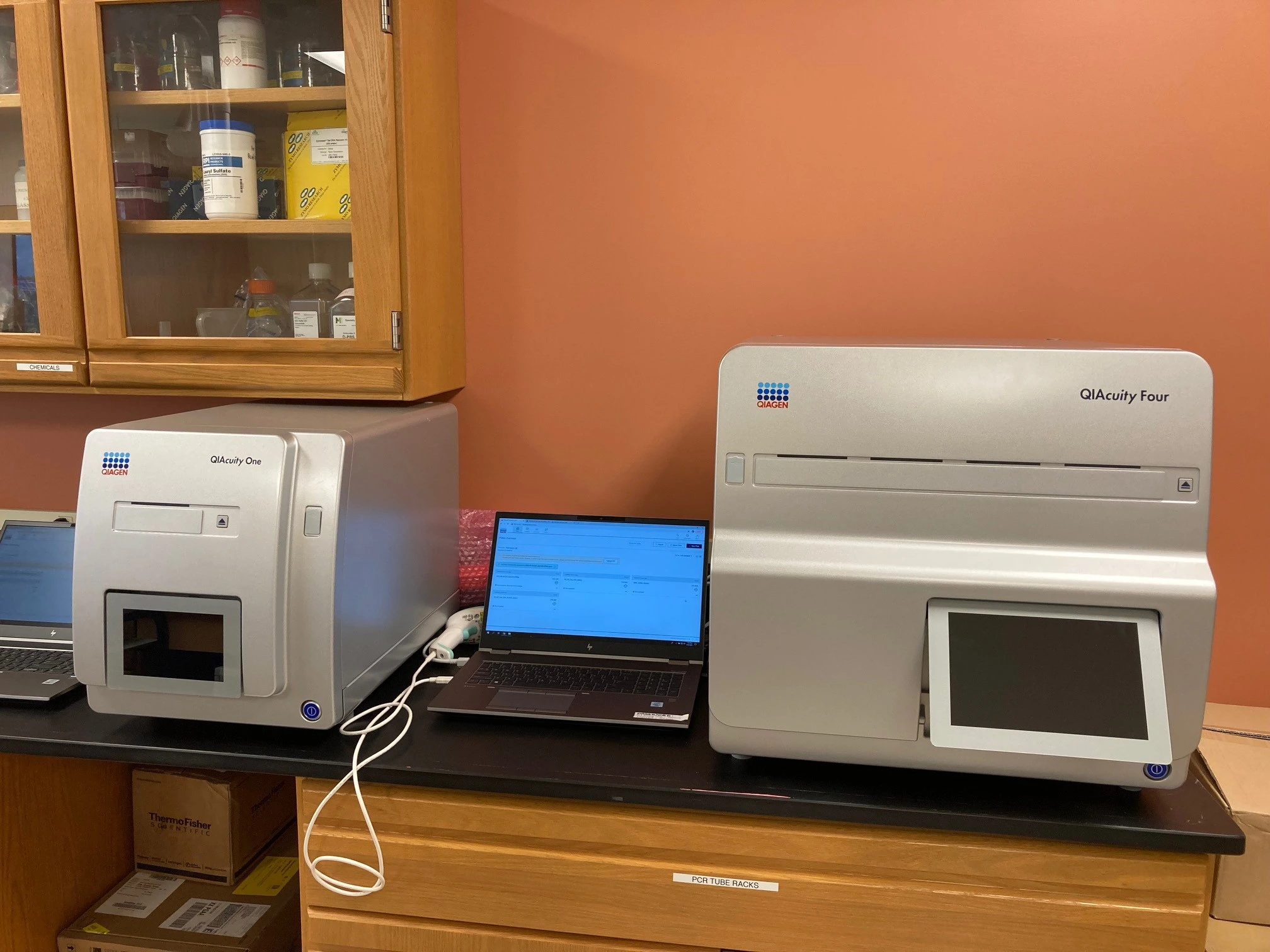 Front side of Qiagen equipment.