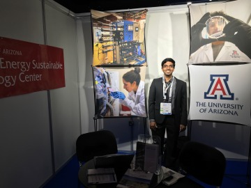 Dr. Swaminathan visits the WEST Center booth in Dubai, October 2019